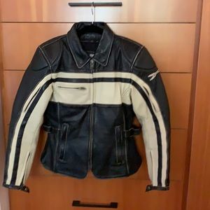 Joe Rocket women’s classic leather moto jacket.